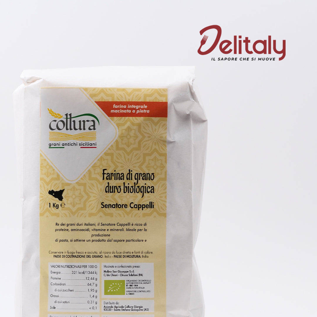 Delitaly© - Farina Integrale - Grano Duro Tipo Cappelli - 100% Made in Sicily
