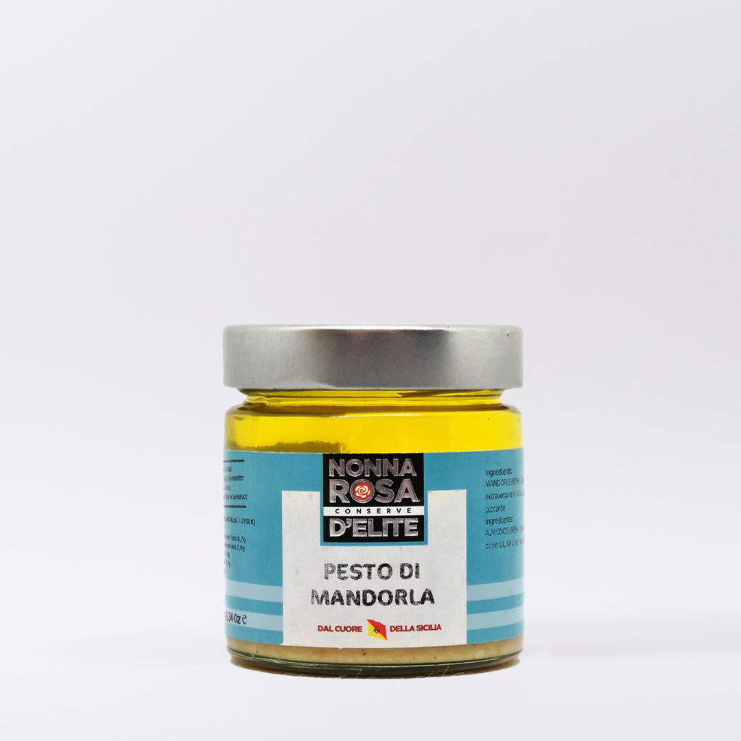 Delitaly© - Pesto di Mandorle - 100% Made in Sicily - Vasetto Vetro da 180g