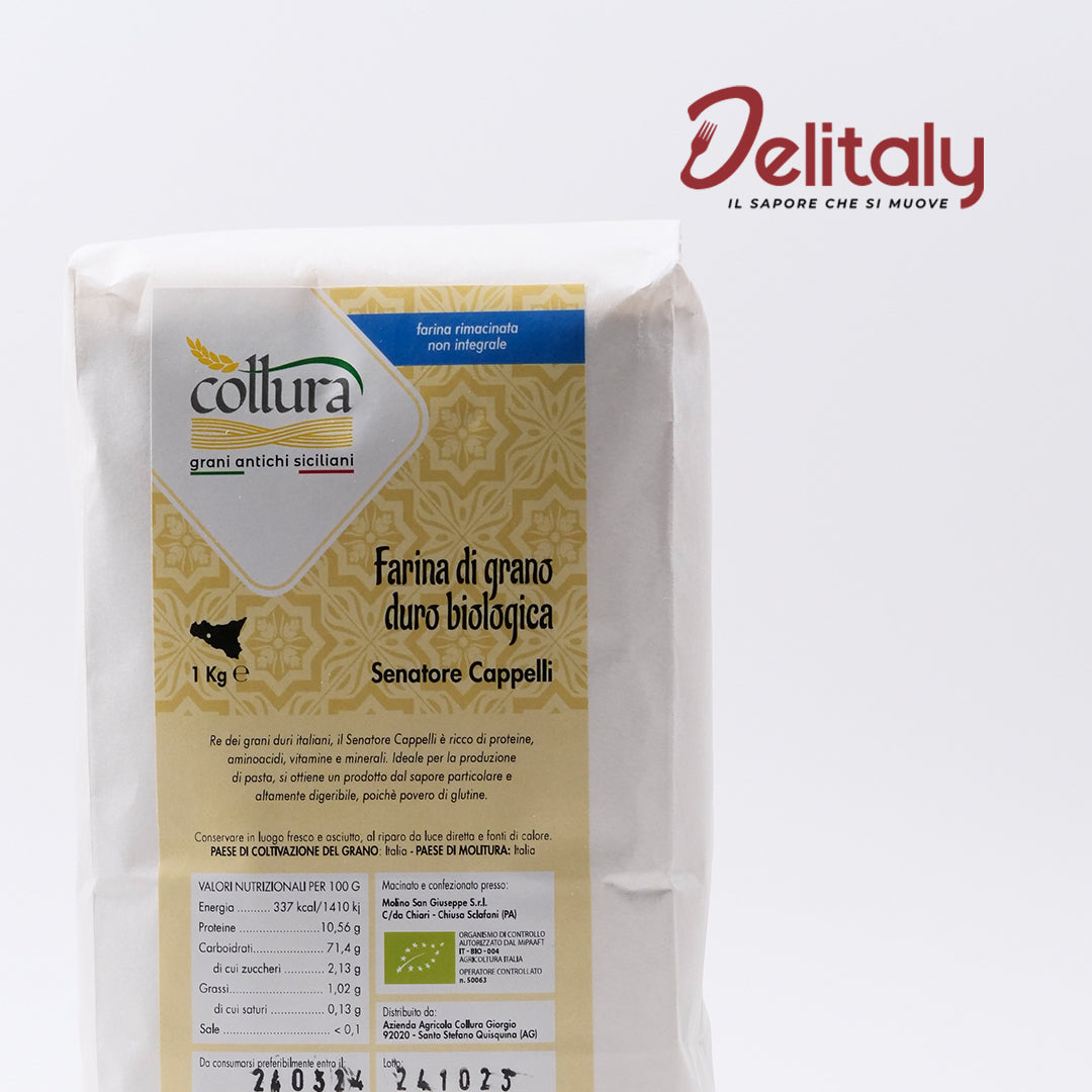 Delitaly© - Farina Non Integrale - Grano Duro Tipo Cappelli - 100% Made in Sicily