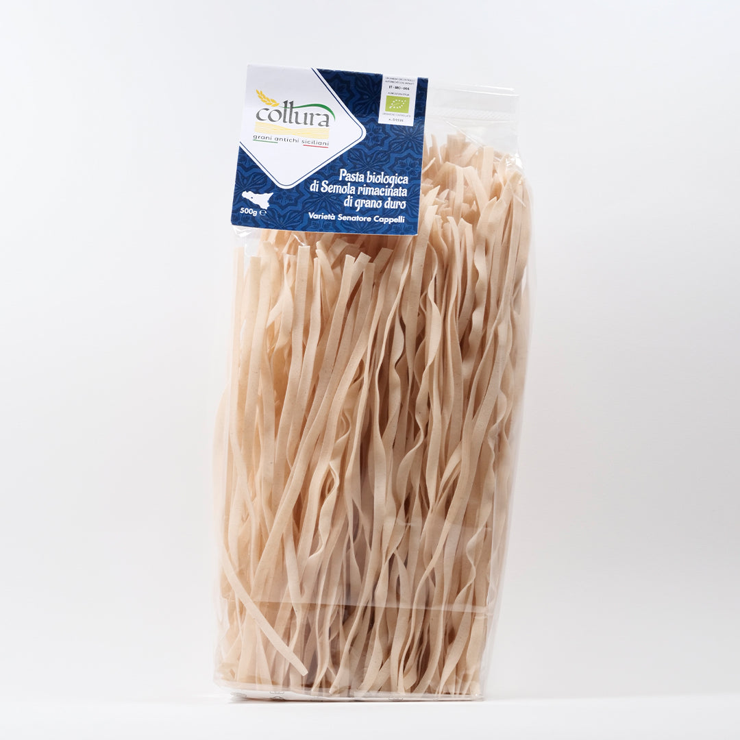 Delitaly© - Pasta di Semola - Grano Duro Varità Senatore Cappelli - Fettucce- 100% Made in Sicily