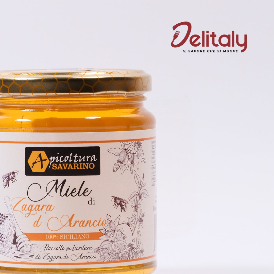 Delitaly©  -  Miele di Zagara D'Arancio  -  100% Made in Sicily  -  Vasetto Vetro da 400g