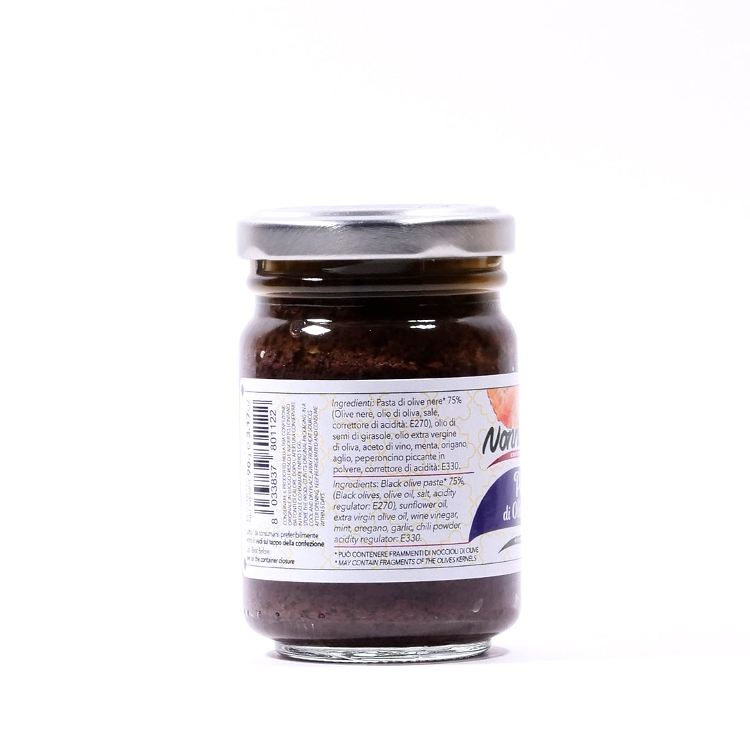 Delitaly©  -  Pate' di Olive Nere  -  100% Made in Sicily  -  Vasetto Vetro da 90g