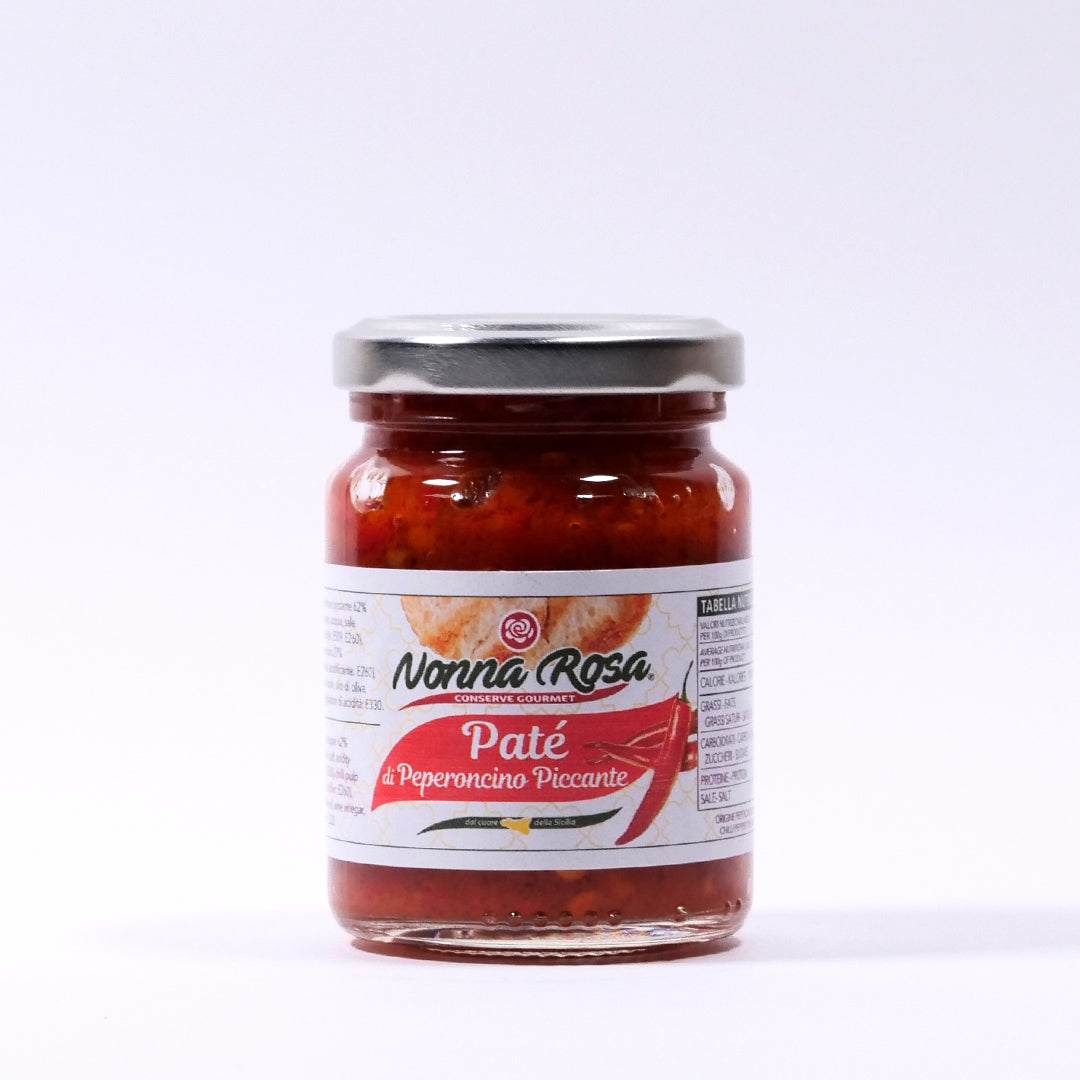 Delitaly©  -  Pate' di Peperoncino Piccante  -  100% Made in Sicily  -  Vasetto Vetro da 90g