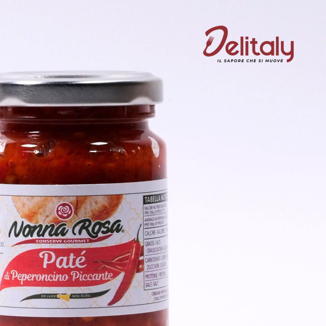 Delitaly©  -  Pate' di Peperoncino Piccante  -  100% Made in Sicily  -  Vasetto Vetro da 90g