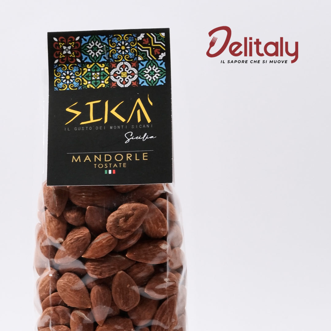 Delitaly©  -  Mandorle Siciliane Tostate - Frutta Secca Fonte di Vitamine e Fibre - 100% Made in Sicily