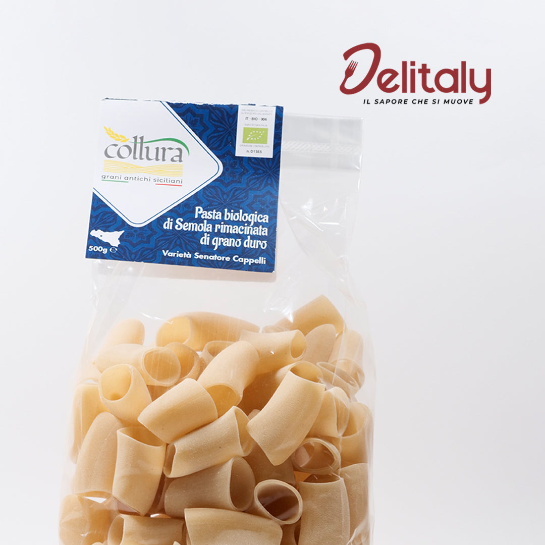 Delitaly©  -  Pasta di Semola  -  Grano Duro Varità Senatore Cappelli - Paccheri - 100% Made in Sicily