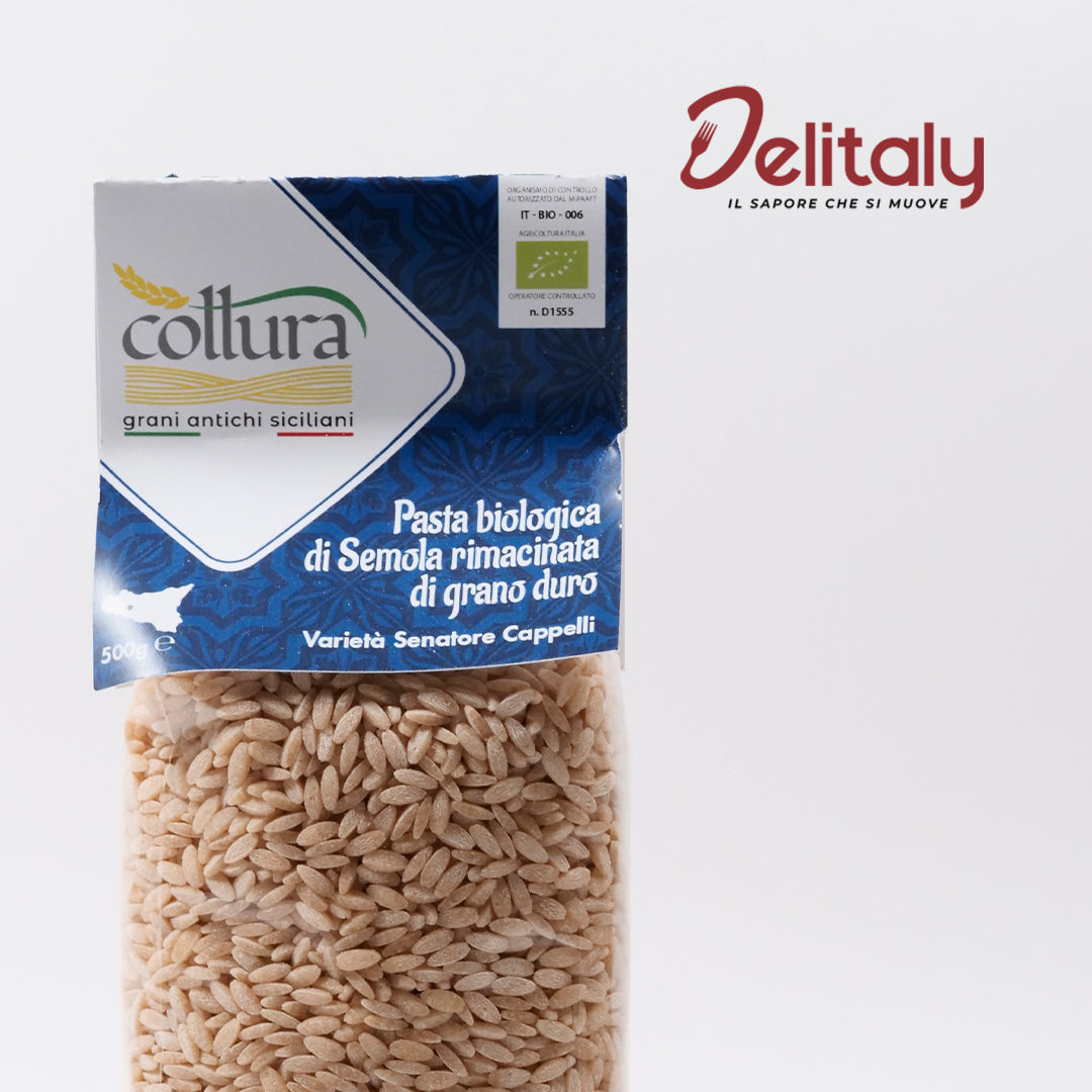 Delitaly©  -  Pasta di Semola  -  Grano Duro Varità Senatore Cappelli - Risoni - 100% Made in Sicily